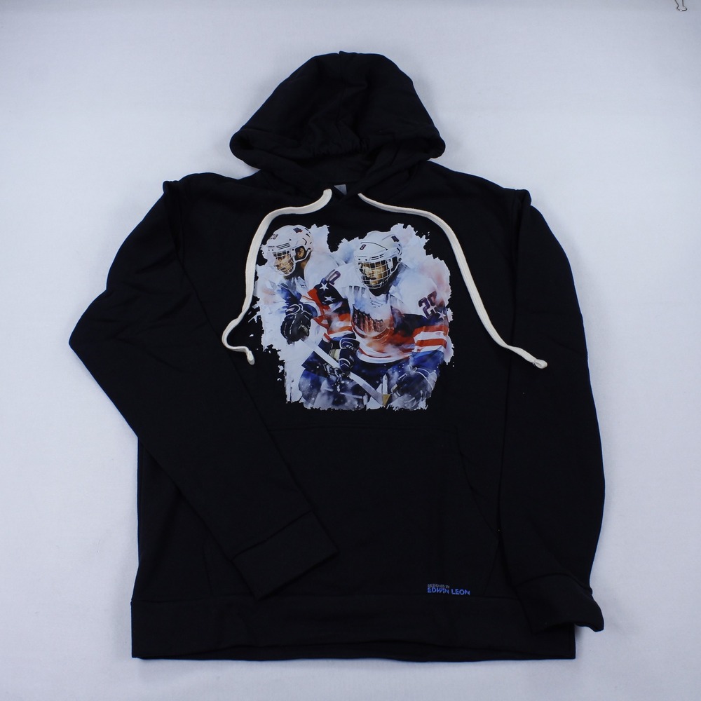 Next Level Apparel Ice Hockey Player Graphic Pullover Hoodie Black Size M